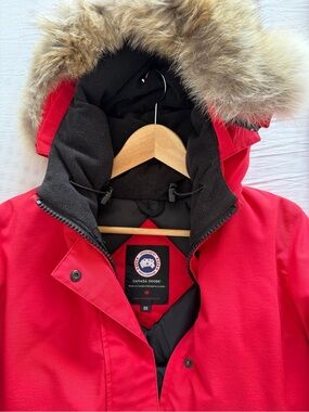 Canada Goose Red Parka with Fur Hood